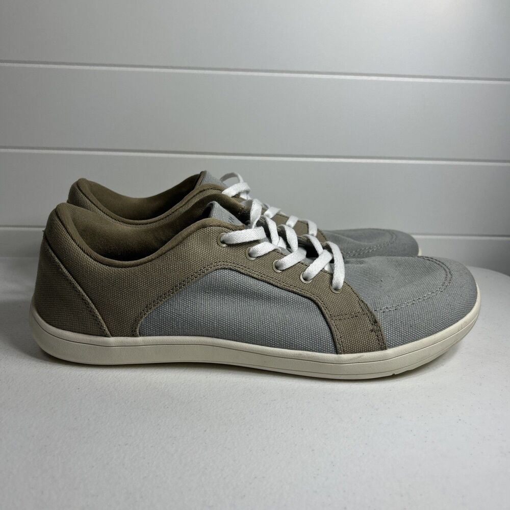 Whitin Shoes Mens Size 12 Eu 46 Gray Tan Lace Up Barefoot Breathable Wide Toe
